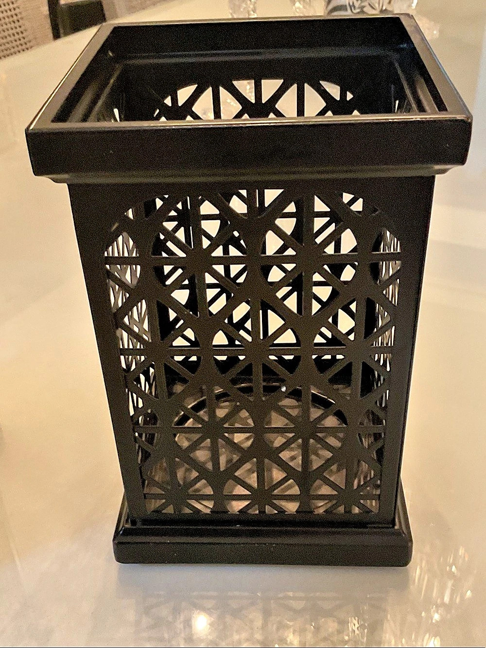 Black Geometric Decorative Lanterns Set of 2